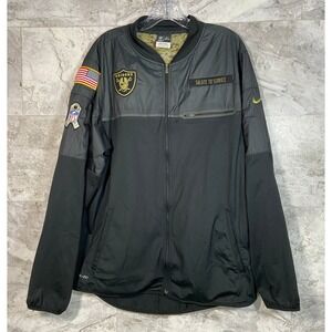 Nike NFL Raiders Men's Large Black/Gold Salute to Service Full Zip Bomber Jacket